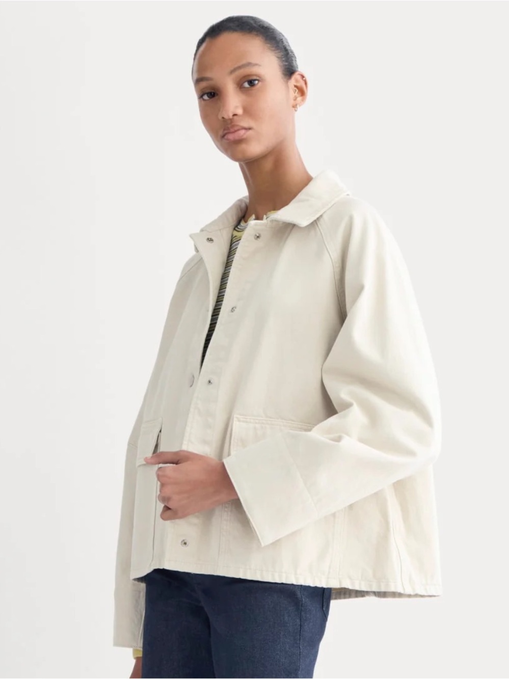 NWT! Everlane Cropped Denim Jacket - Picture 3 of 12